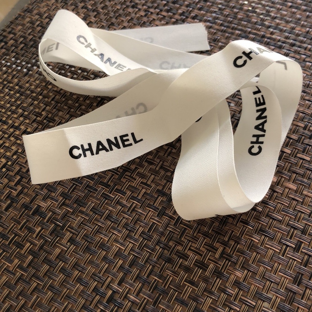 Chanel White Logo Ribbon 30 inches long